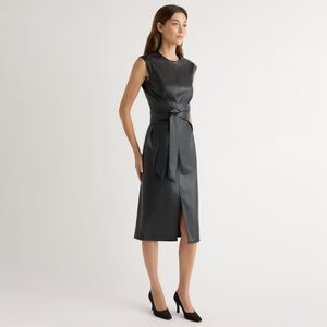 Modern Citizen Pilar Vegan Leather Tie-Front Dress Size XSBlack / Regular / XS